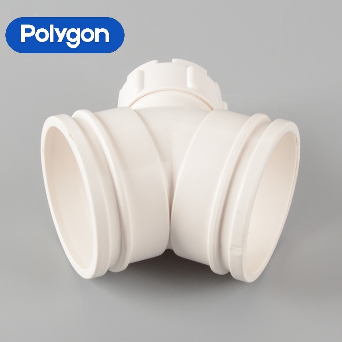 Akan Polygon PVC 45°Elbow with cleanout