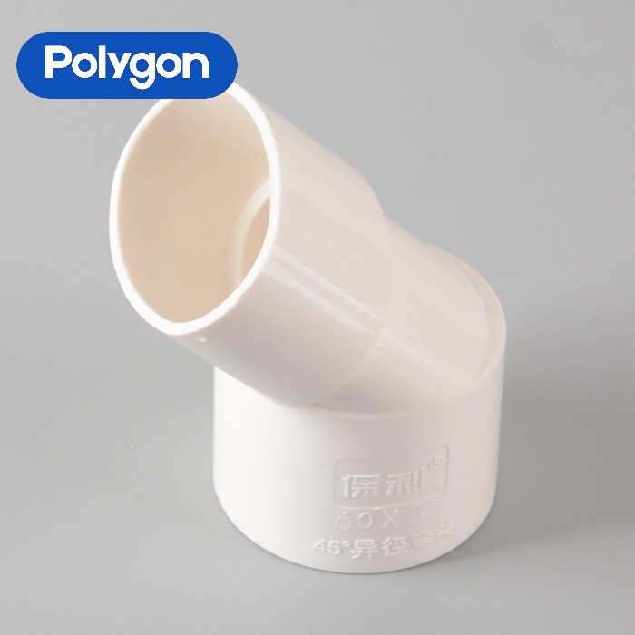 PVC Flat Pipe Series-Flat 45° Reducing Elbow